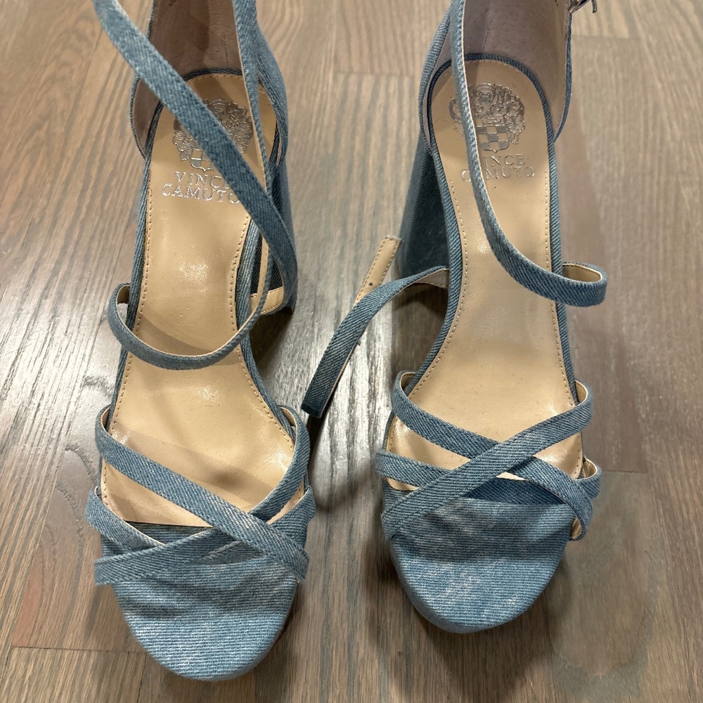 Vince CamutoDenim Platform Heels